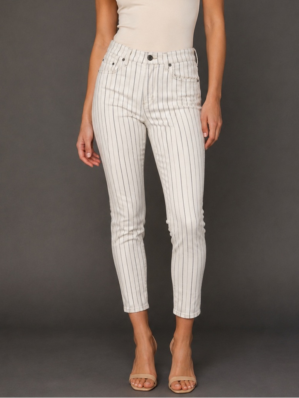 Citizens of Humanity Rocket Crop High Rise Striped Skinny Jeans 29